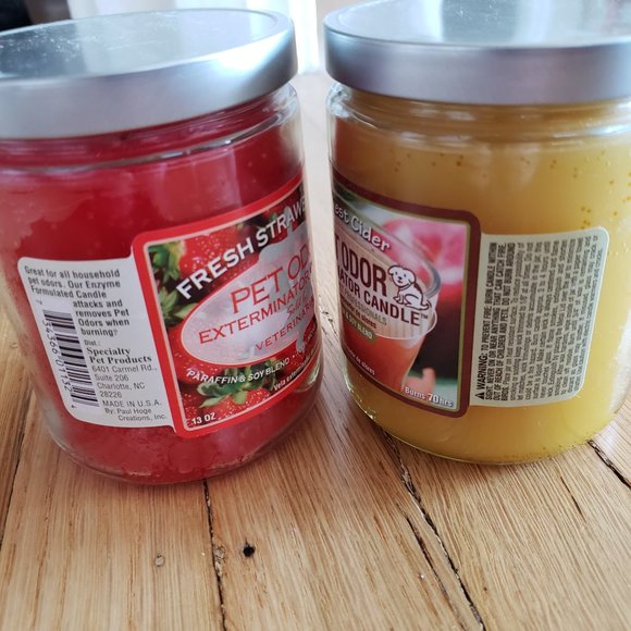 Pet Odor Exterminator Candles by Veterinarians 13oz set of 2 Strawberry Cider - Picture 2 of 5
